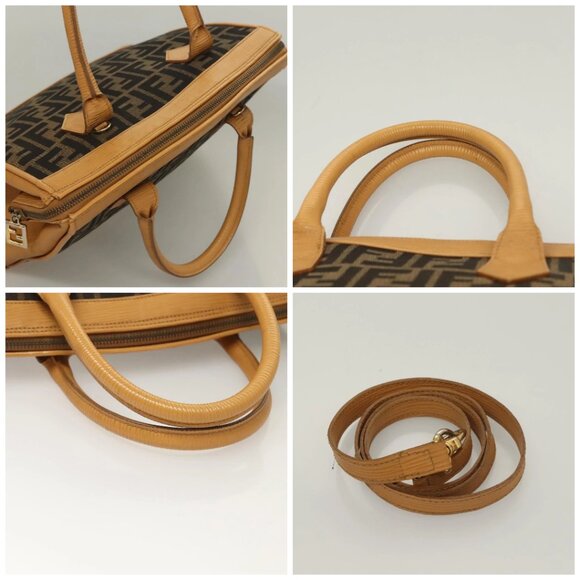 FENDI Zucca Canvas Hand Bag 2way Brown Black Auth bs27918 - Picture 16 of 16
